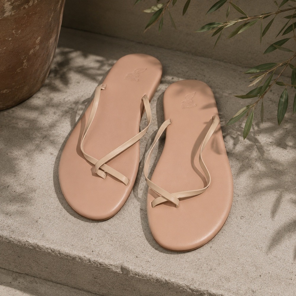 Ancient Greek Saionara Natural Flip Flop Sandals Leather Tan 41 / 11